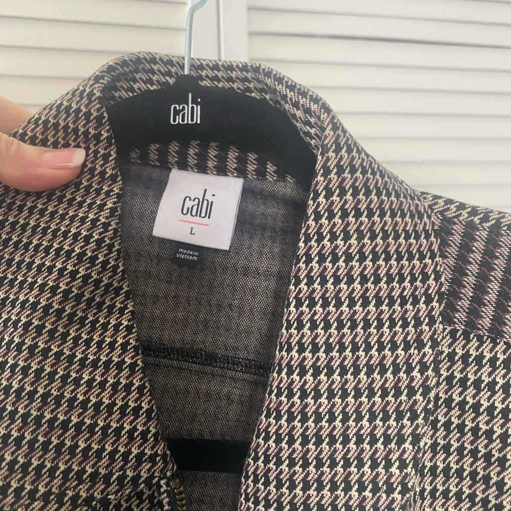 CAbi Black and White Houndstooth Jacket